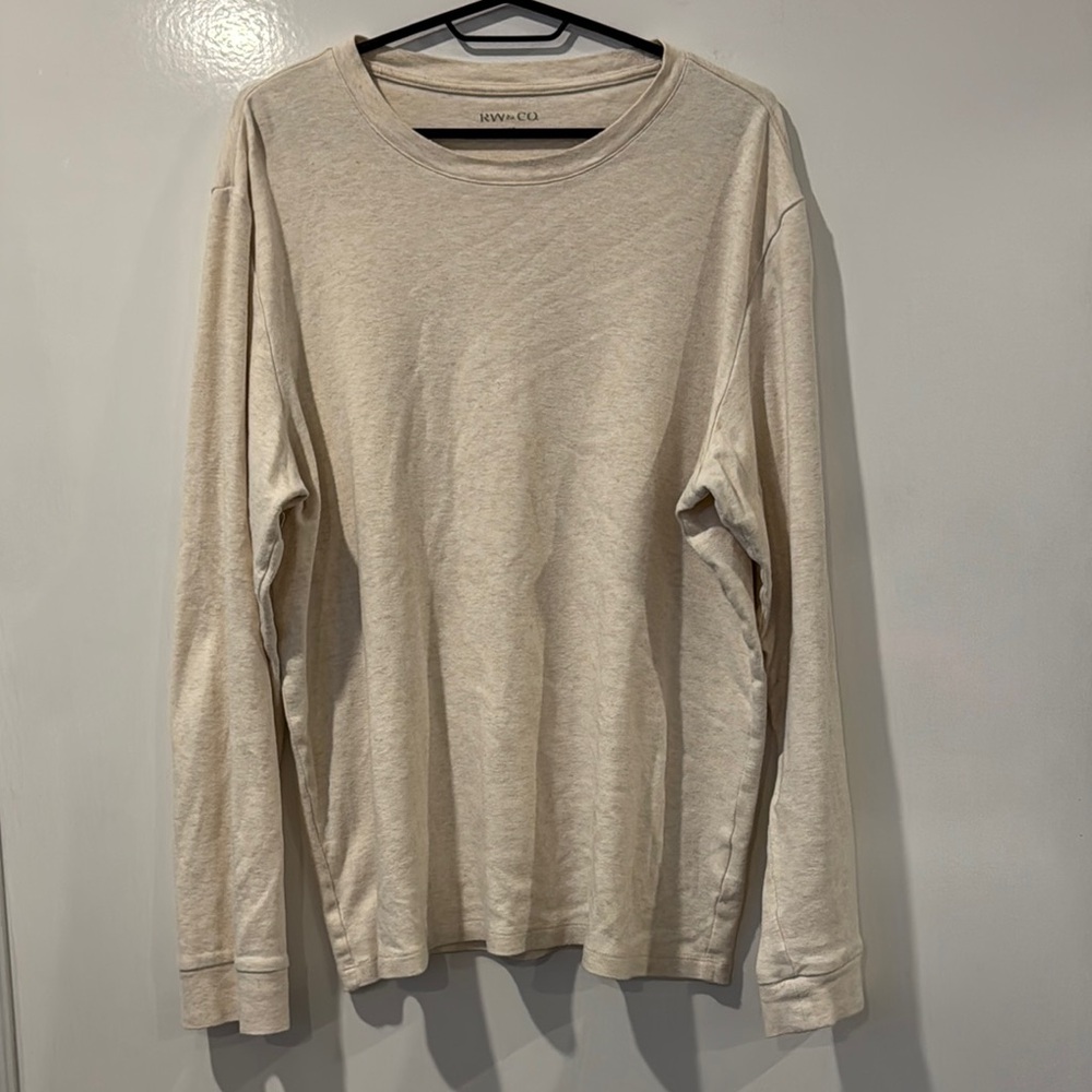 RW&CO Cream Long Sleeve Tee Soft Cotton Versatile